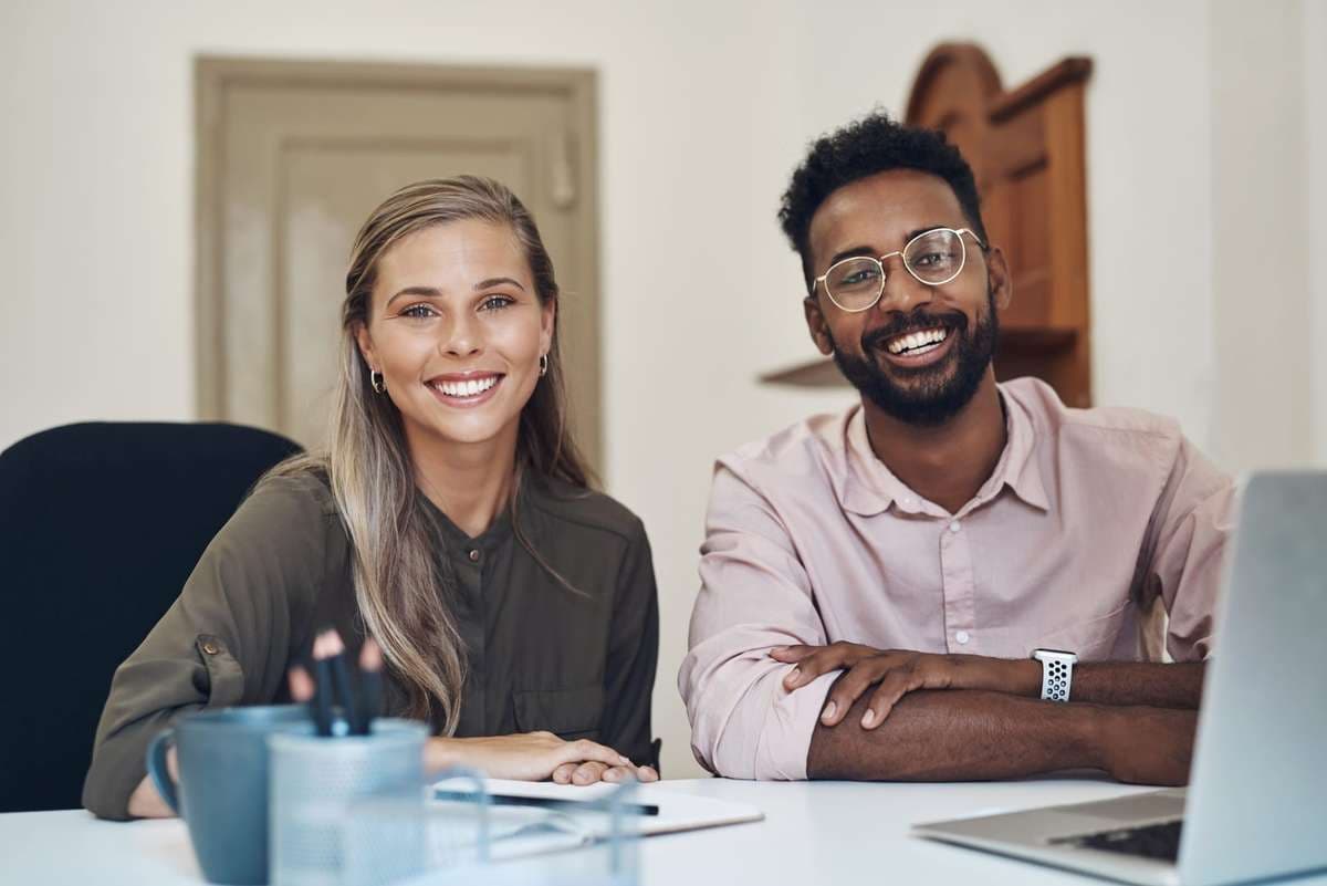 Diverse team collaborating on government contract bids
